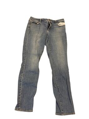 Loft Everyday Mid-Rise Straight-Leg Jeans — Blue